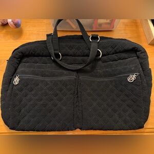 Vera Bradley black microfiber overnight bag. EUC